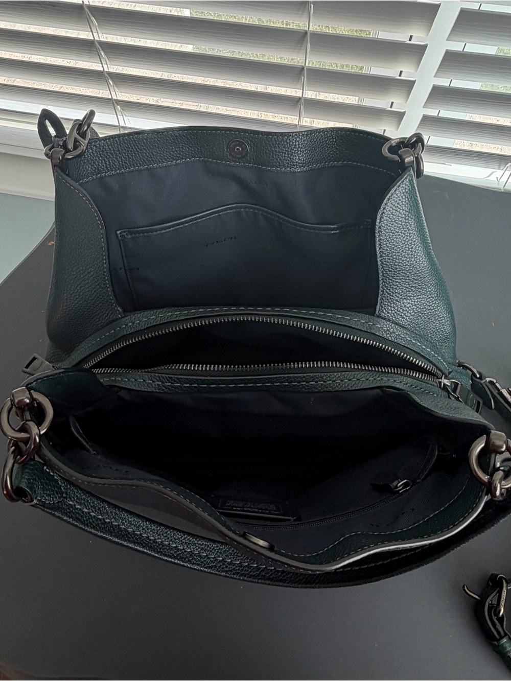 COACH Dalton 28 Midnight (Dark Greenish Blue) with Gunmetal Hardware - Picture 8 of 10